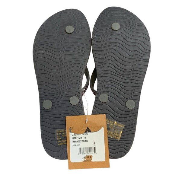Reef Mist II Flip Flop Sandals Womens Size 6 Grey Silver Glitter New - Picture 3 of 4